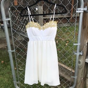 Gold and white dress